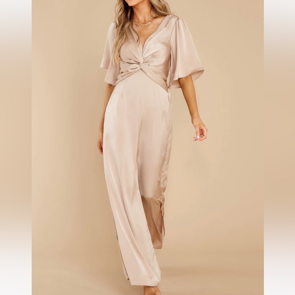 Charming Grace Beige Jumpsuit